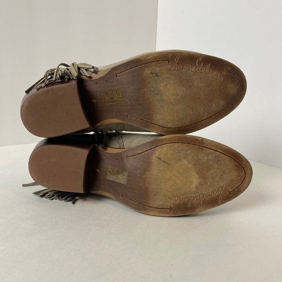 SAM EDELMAN Paige Suede Leather Fringe Ankle Booties with Braid Detail S… - Picture 13 of 14